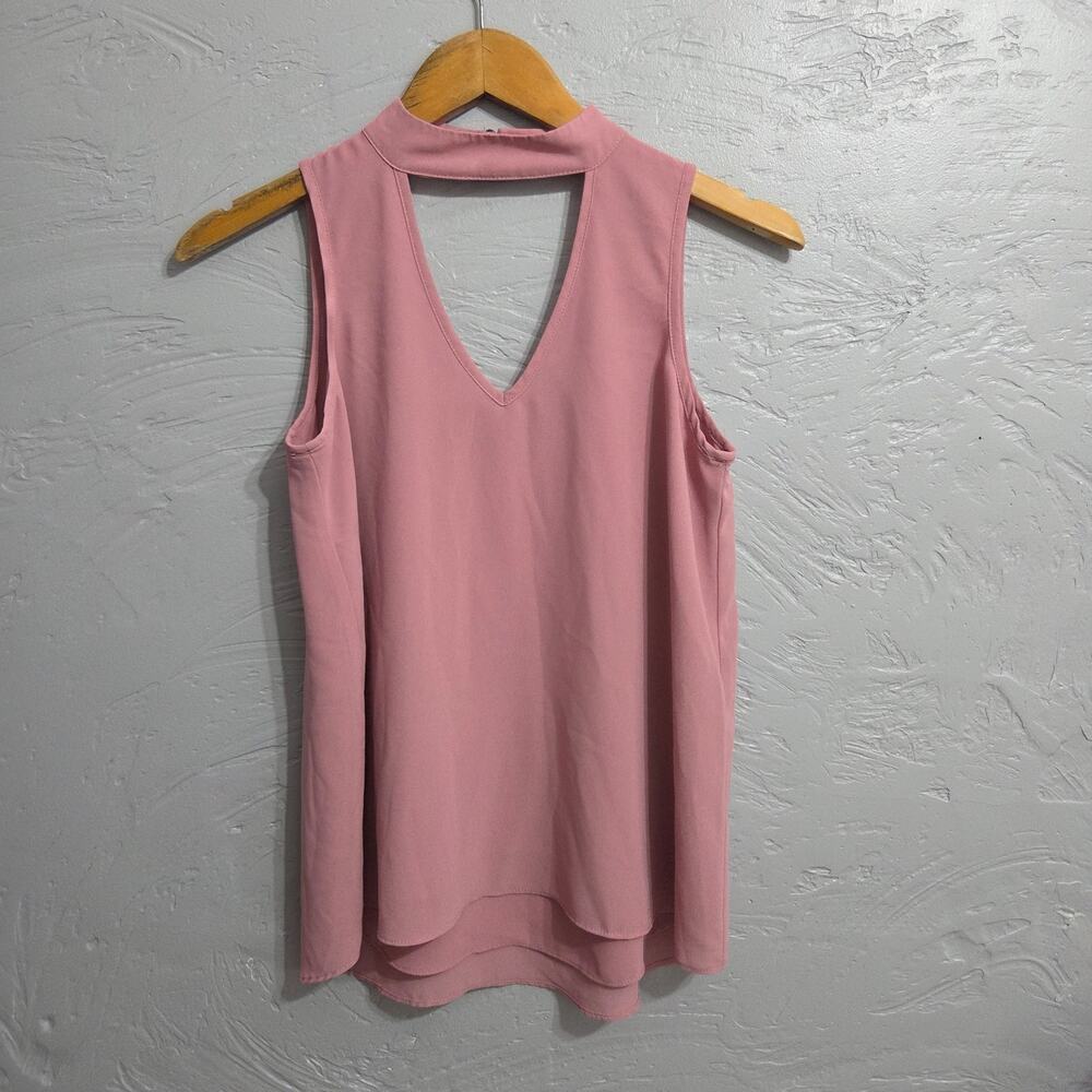 My Michelle pink silky feel tank top blouse woman's size XS